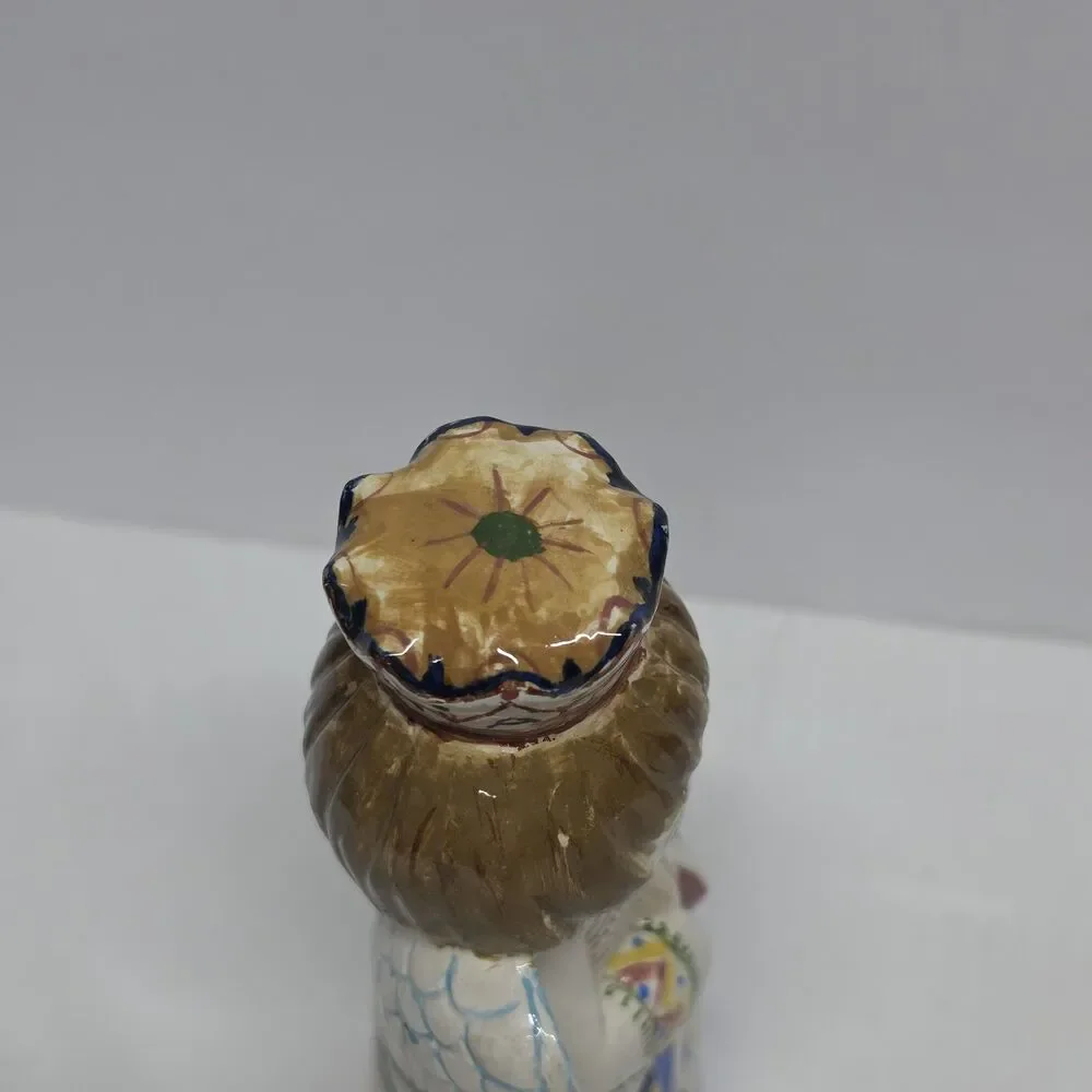 Vintage Signed Art Pottery Praying Angel Figurine Hand painted